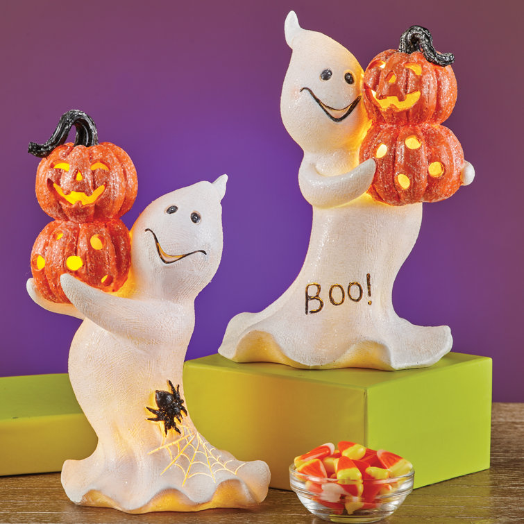 The Holiday Aisle® LED Lighted Halloween Ghost Decorations Set Of 2